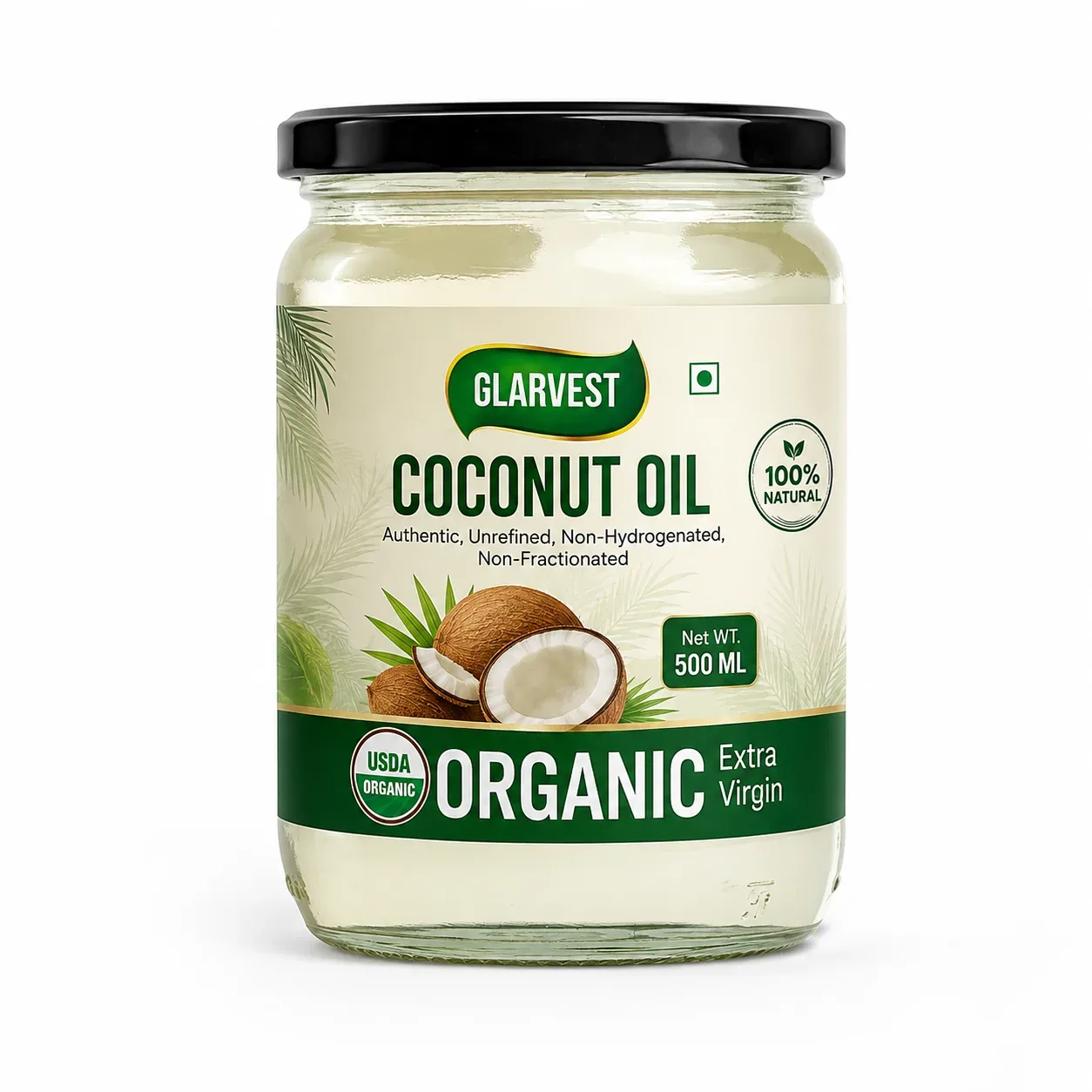 Glarvest Organic Extra Virgin Coconut Oil 500 ml